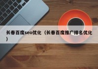 长春百度seo优化（长春百度推广排名优化）