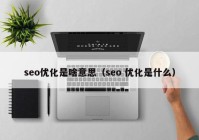 seo优化是啥意思（seo 优化是什么）