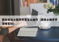 西安微信小程序开发怎么操作（西安小程序开发哪家好）