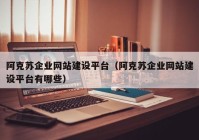 阿克苏企业网站建设平台（阿克苏企业网站建设平台有哪些）